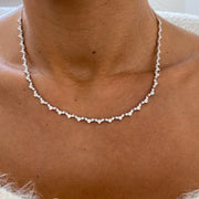14.66 Ct moissanite round diamond white tennis necklace sparkling luxury jewelry elegant bridal style
