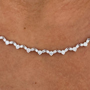 14.66 Ct moissanite round diamond white tennis necklace sparkling luxury jewelry elegant bridal style