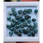 Fancy blue rough diamond lot, loose uncut raw rustic earth mined conflict-free diamonds for wedding rings and jewelry making