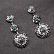 Art Deco celestial star pendant necklace with diamond circle charm, handmade dainty astrology jewelry gift for her