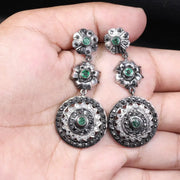 Art Deco Celestial Star Pendant Necklace – Diamond Circle Charm, Handmade Dainty Astrology Jewelry