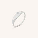 Tiny Oval Signet Ring 14K Gold, Minimal Stackable Ring, Elegant Everyday Jewelry Gift for Her