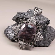 Art Deco Style Pendant – Cushion Cut Large Purple Diamond in Sterling Silver | 19th Century Inspired Jewelry Gift