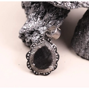 Pear Cut Natural Diamond Pendant – Vintage Sterling Silver Necklace with Black Diamond, Handmade Gothic Jewelry, Unique Gift for Her
