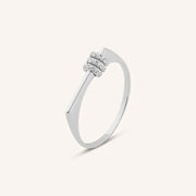 dainty pavé diamond ring in white gold lab grown diamonds elegant everyday jewelry
