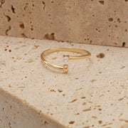Minimalist 14K gold diamond sunburst signet ring elegant fine jewelry for women