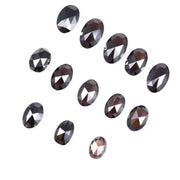 0.68 To 1.39 Ct Black Brown Colored Diamond Oval Shaped Diamond Natural Lot CVD Rose Cut Diamond Use For Custom Jewerly.