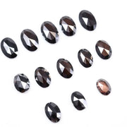 0.68 To 1.39 Ct Black Brown Colored Diamond Oval Shaped Diamond Natural Lot CVD Rose Cut Diamond Use For Custom Jewerly.