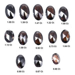 0.68 To 1.39 Ct Black Brown Colored Diamond Oval Shaped Diamond Natural Lot CVD Rose Cut Diamond Use For Custom Jewerly.