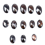 0.68 To 1.39 Ct Black Brown Colored Diamond Oval Shaped Diamond Natural Lot CVD Rose Cut Diamond Use For Custom Jewerly.