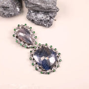 Victorian Purple & Blue Gemstone Pendant – Sterling Silver Antique Diamond Jewelry | 18th Century Inspired Unique Pendant Gift