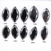 0.98 to 1.98 Ct Black Brown Marquise Cut Diamond, Lab Created CVD Diamond, Loose Fancy Diamond for Unique Jewelry & Anniversary Gift