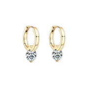 Amethyst earrings gold dangle gold earrings with elegant rose gold stud and hammered hoop design
