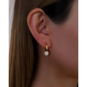 Amethyst earrings gold dangle gold earrings with elegant rose gold stud and hammered hoop design