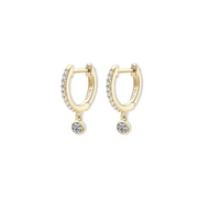 gold square earrings with modern geometric style, paired with pearl and gold earrings for elegant everyday fashion jewelry.