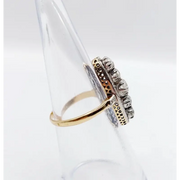 1.30 Ct rose cut lab created diamond ring with princess cut design, modern bridal engagement ring in elegant style