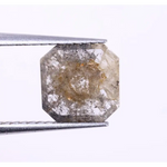 0.45 carat natural salt and pepper asscher cut diamond grey rose cut loose diamond for engagement rings and jewelry