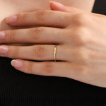 white gold initial ring with engraved letter minimalist thin band personalized jewelry