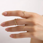 Thin V ring minimalist chevron gold ring dainty stacking ring elegant simple jewelry for everyday wear
