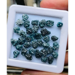 Fancy blue rough diamond lot, loose uncut raw rustic earth mined conflict-free diamonds for wedding rings and jewelry making
