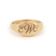 Delicate gold alphabet signet ring with personalized initial design minimalist custom jewelry gift for her