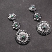 Art Deco Celestial Star Pendant Necklace – Diamond Circle Charm, Handmade Dainty Astrology Jewelry