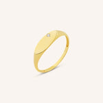 Tiny Oval Signet Ring 14K Gold, Minimal Stackable Ring, Elegant Everyday Jewelry Gift for Her