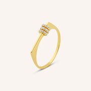 dainty pavé diamond ring in white gold lab grown diamonds elegant everyday jewelry