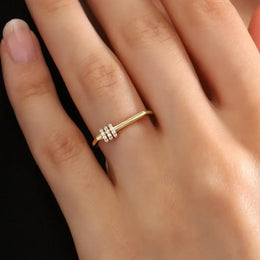 dainty pavé diamond ring in white gold lab grown diamonds elegant everyday jewelry