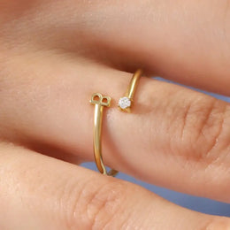 Minimalist 14K gold diamond sunburst signet ring elegant fine jewelry for women