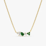 0.30 Ct genuine Green And White gemstone pendant necklace with warm earthy color and minimalist design, ideal for elegant everyday jewelry wear