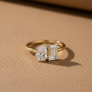 3.15 Ct TOI lab grown cushion diamond ring, 18K gold, timeless elegance statement jewelry.