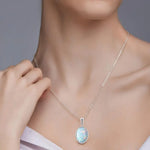 12.00 Ct Luxury Multicolour Diamond Necklace Classic Elegant Pendant Fine Jewelry for Women