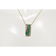 0.60 CT lab created green gemstone pendant with elegant design and sparkling green stone, fine jewelry necklace for women