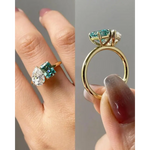 2.30 Ct TOI lab grown Pear emerald cut diamond ring, 18K gold, sleek modern elegance jewelry.