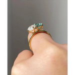 2.30 Ct TOI lab grown Pear emerald cut diamond ring, 18K gold, sleek modern elegance jewelry.