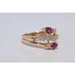 legant lab created gemstone ring with garnet red stone and sparkling diamond setting