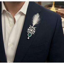 3.94 Ct Peacook Brooch White Gold Plated Diamond Brooch Round & Oval Cut Diamond Use For Women Engagement Brooch Lab Created Diamond 