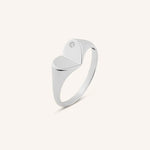 Vintage Style Signet Ring Solid Gold Minimalist Statement Ring for Women