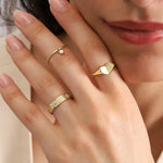 Modern Signet Ring Sleek Gold Statement Ring Personalized Luxury Jewelry