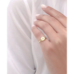 Dainty gold alphabet ring personalized initial signet jewelry for women stylish design
