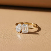 3.15 Ct TOI lab grown cushion diamond ring, 18K gold, timeless elegance statement jewelry.