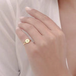 Personalized dainty gold initial ring with sleek signet style, elegant alphabet jewelry for women