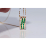 0.60 CT lab created green gemstone pendant with elegant design and sparkling green stone, fine jewelry necklace for women