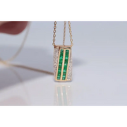 0.60 CT lab created green gemstone pendant with elegant design and sparkling green stone, fine jewelry necklace for women
