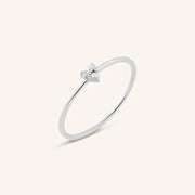 Delicate 14K gold diamond sunburst signet ring minimal feminine jewelry for her