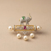 3.50 Ct Round Pear Cut Diamond Lab Grown Diamond Elephat Cut Diamond Design Brooch Engagement Brooch Use for Men 