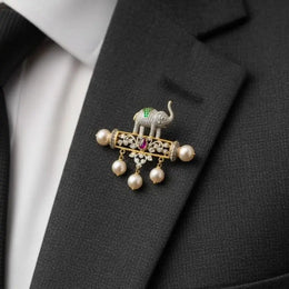 3.50 Ct Round Pear Cut Diamond Lab Grown Diamond Elephat Cut Diamond Design Brooch Engagement Brooch Use for Men 