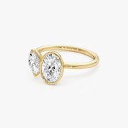 Elegant 1.50 ct oval and marquise cut lab created diamond solitaire engagement ring, featuring a brilliant elongated center stone with graceful shape and radiant sparkle
