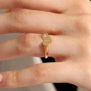 Modern Signet Ring Sleek Gold Statement Ring Personalized Luxury Jewelry
